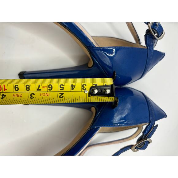 Stuart Weitzman High Heeled Sandals Womens Size 7.5 Blue Open Toe Strappy - Picture 9 of 9